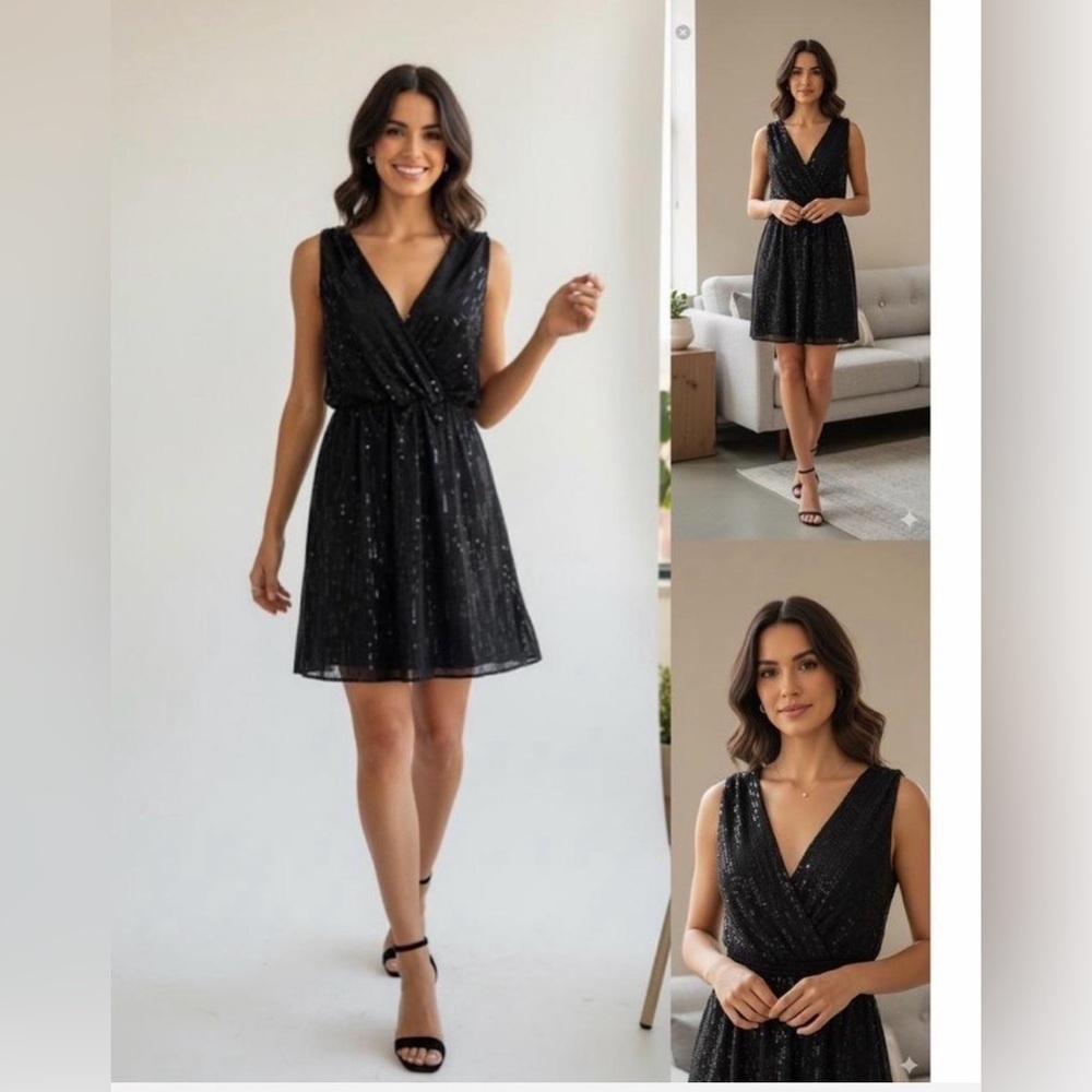 Express Black Sparkle Mini Dress